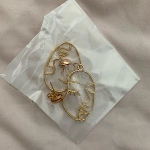 Golden Abstract Earrings